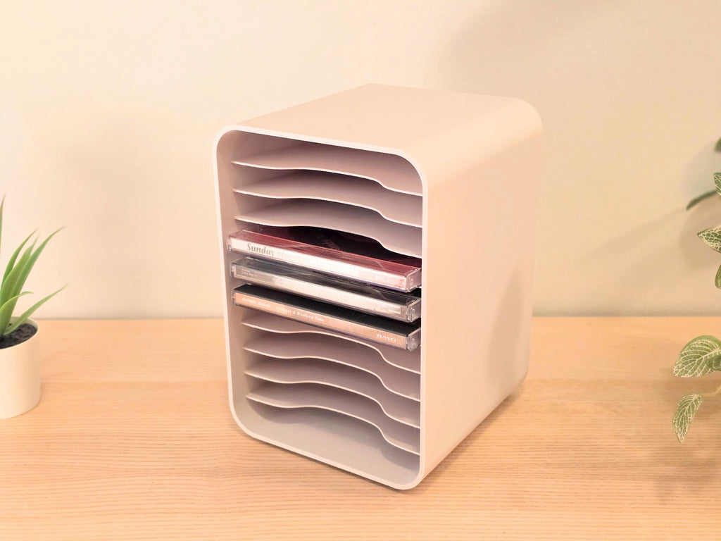 Minimalist CD Storage Rack – Modern Desktop Organizer - Multiple Colours