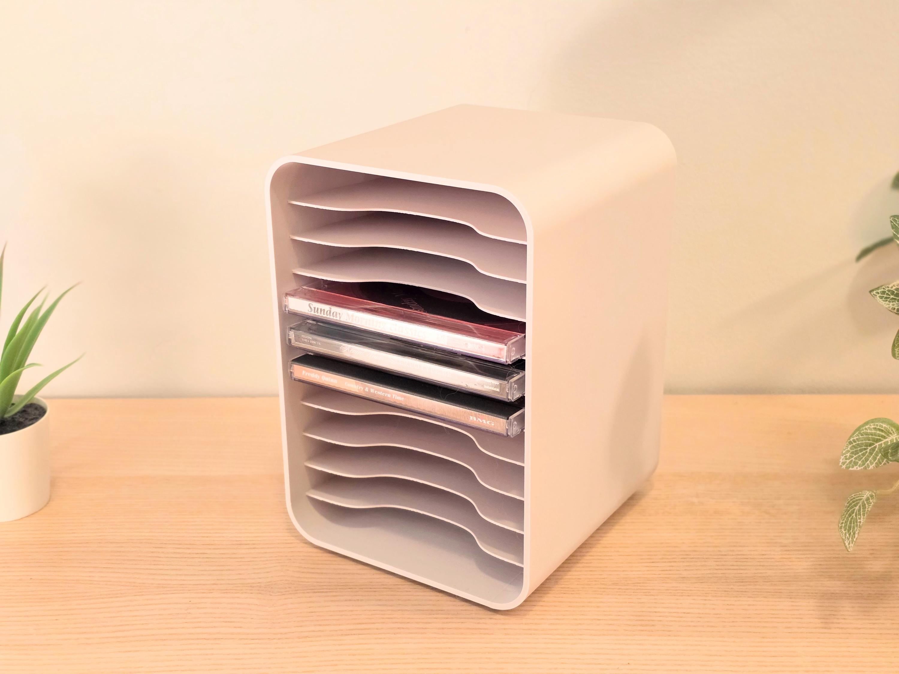 Minimalist CD Storage Rack – Modern Desktop Organizer - Multiple Colours