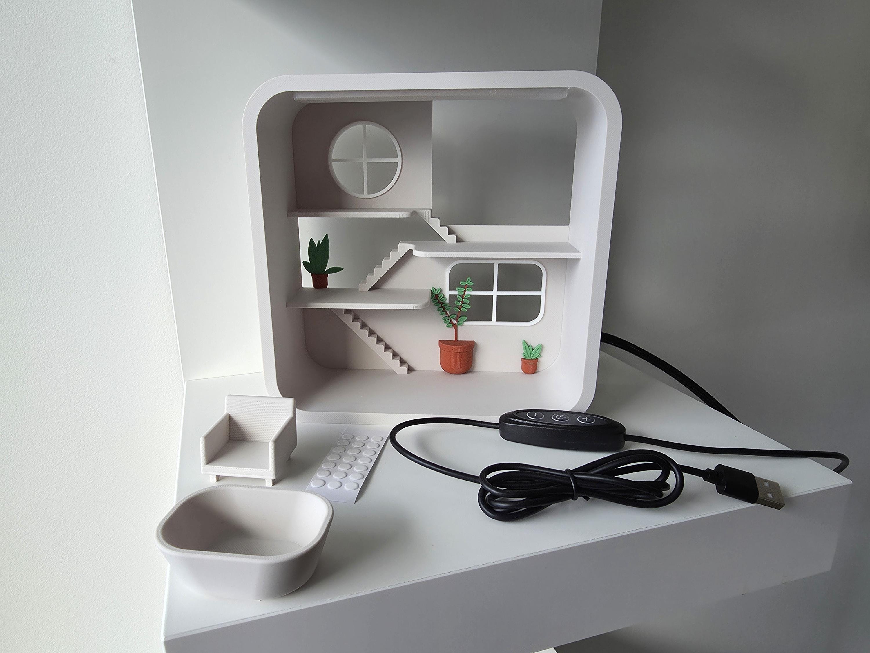 Light-Up Smiski Display Stand – USB Powered Mini-Figure House