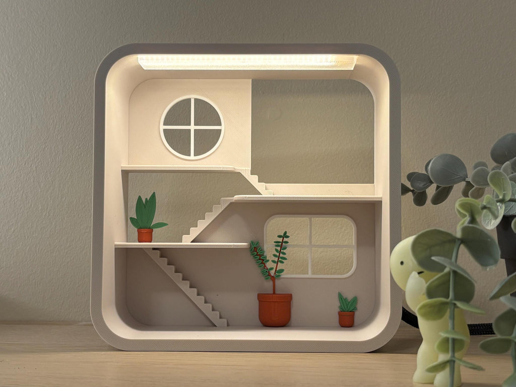 Light-Up Smiski Display Stand – USB Powered Mini-Figure House