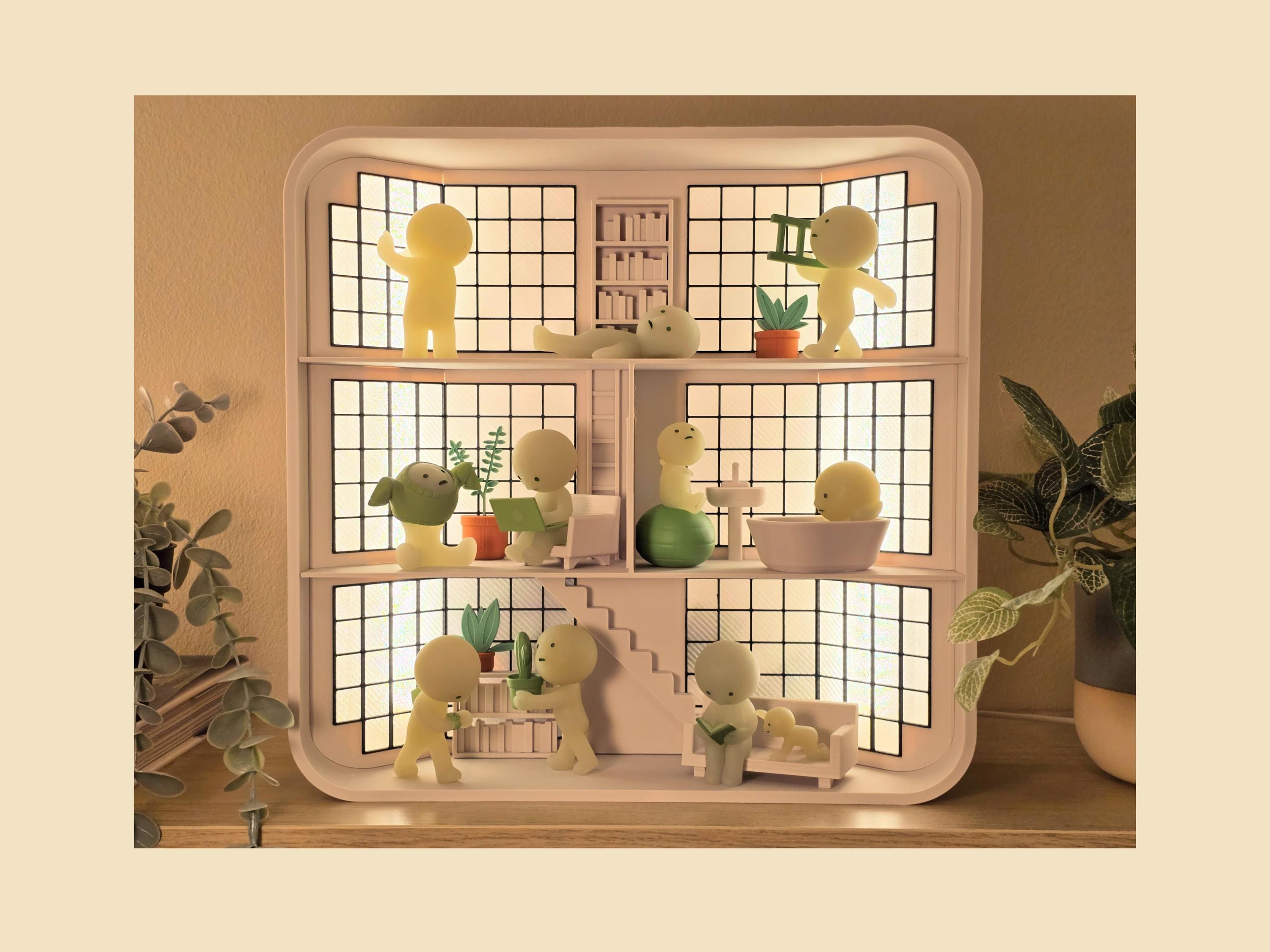 Large Light-up Smiski Display Shelf - Loft Style