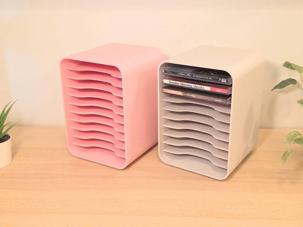 Minimalist CD Storage Rack – Modern Desktop Organizer - Multiple Colours